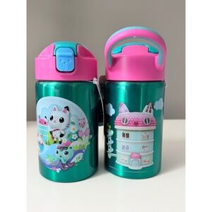 Zak Designs Gabbys Dollhouse Water Bottle 14oz Stainless Steel 2pk NEW